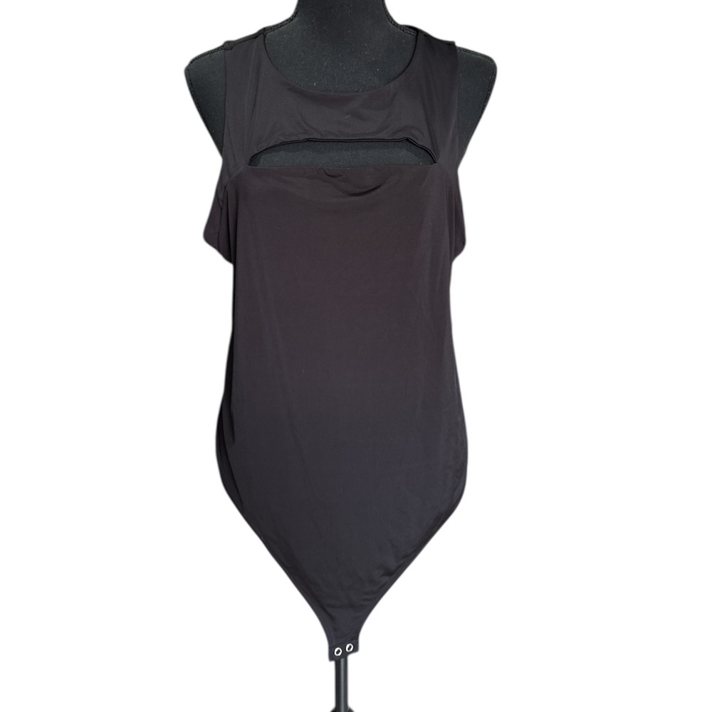 Express Black Sleeveless Cut Out Bodysuit